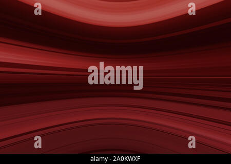 Curved horizontal lines in red shades, dark abstract background with shift lens effect Stock Photo