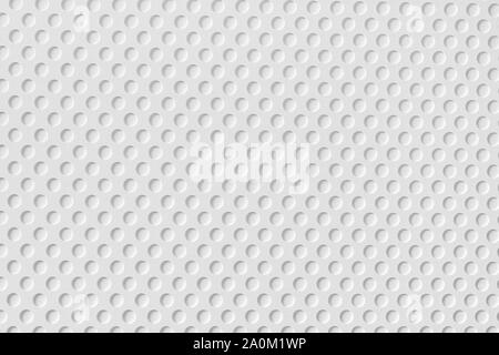 White plastic surface with round holes pattern. Large macro texture and background Stock Photo