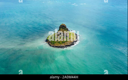 An aerial view of Mokoli'i Island, Hawaii, USA Stock Photo