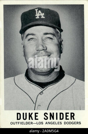 Color portrait of Brooklyn Dodger star player Duke Snider from a page in a  1950s era sport magazine Stock Photo - Alamy