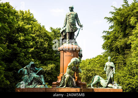 Statue of war hero Otto von Bismarck stands at Grober Stern in Berlin Germany Stock Photo