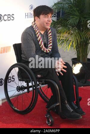 September 19, 2019 - Christopher Thornton (Kenny 'Shammy' Shamberg) during the Hawaii Five-O and Magnum P.I. Sunset On The Beach event on Waikiki Beach in Honolulu, Hawaii - Michael Sullivan/CSM Stock Photo