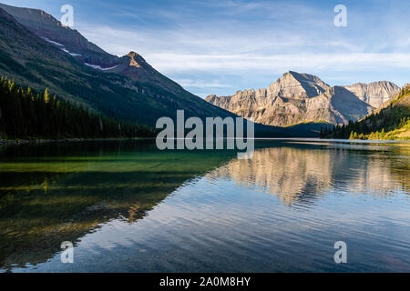 Morning Reflections in Lake Josephine Stock Photo