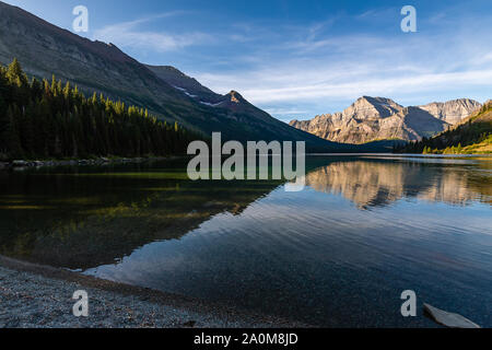 Morning Reflections in Lake Josephine Stock Photo