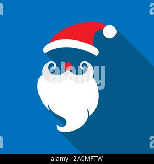Santa Claus. long shade, simple flat design. Stock Vector