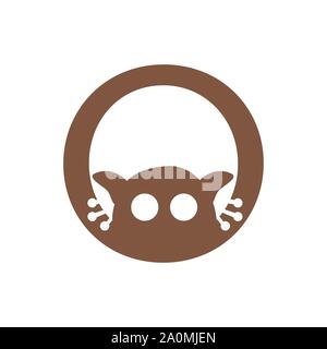 abstract cute tarsier logo vector graphic design icon symbol Stock Vector