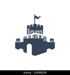 Creative Castle fortress logo vector design icon template Stock Vector