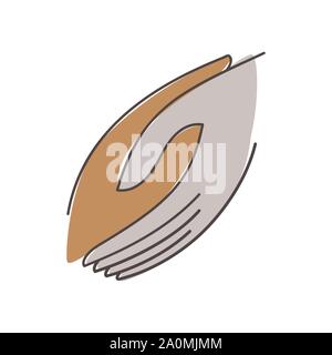 togheter holding helping hand logo vector graphic design illustrations Stock Vector