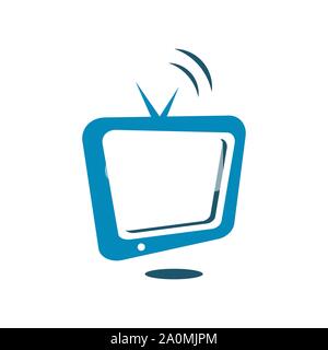 abstract retro monitor tv logo design vector graphic design illustration Stock Vector