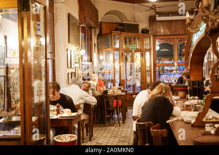 Buenos Aires, Argentina - November 27 2013: El Federal is a traditional bar in San Telmo, the oldest neighborhood in Buenos Aires city. It's age and a Stock Photo
