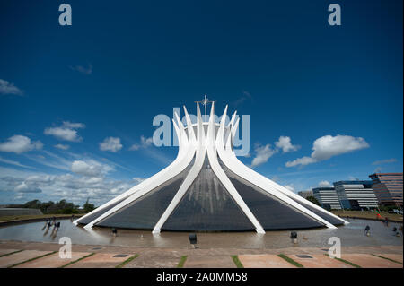 Brasilia, Brazil - May 17 2013: Church and Cathedral of Brasilia made it by Oscar Niemeyer Stock Photo