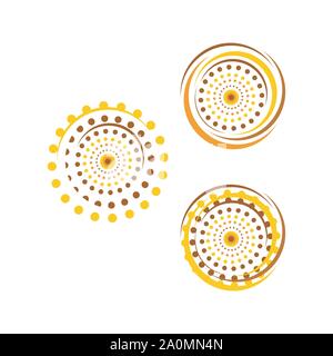 various colors vector abstract circle logo design template.  flow line round shape and loop symbol. geometric technology web rings graphic element. Stock Vector