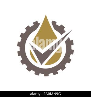 nature oil gear and gas logo design vector illustrations Stock Vector