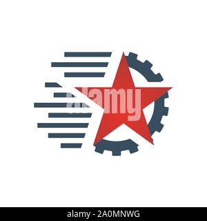 abstract gear and star logo vector icon concept illustration Stock Vector