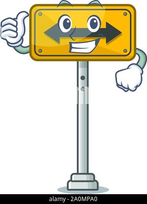 Thumbs up pass on either side shaped character Stock Vector