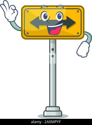 Okay pass on either side shaped character Stock Vector