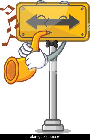 With trumpet pass on either side the cartoon Stock Vector