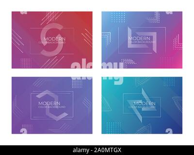 Modern color background line style and shadow with halftone. vector illustration Stock Vector