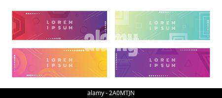 Geometric banner colorful shape style with gradient color and you can use for website. vector illustration Stock Vector