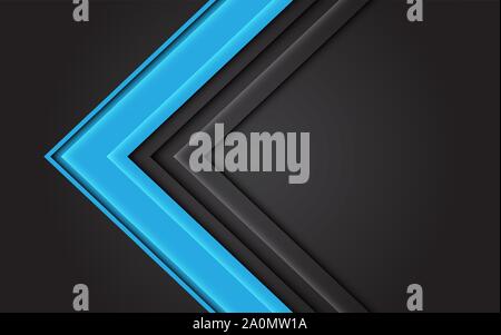 Abstract blue light arrow direction on dark grey design modern futuristic background vector illustration. Stock Vector