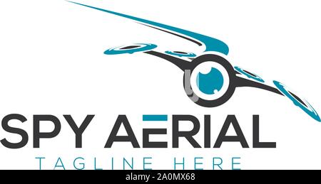 Spy Aerial And Drone Logo Design Stock Vector