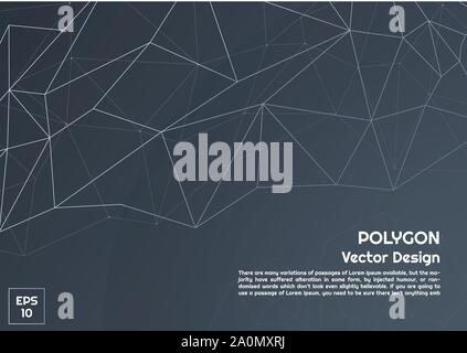 Abstract polygon dark background cool design modern style with space for your text. vector illustration Stock Vector