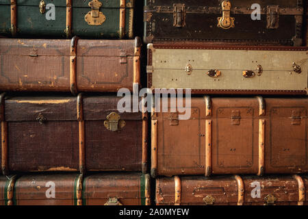 Retro luggages bag background Stock Photo