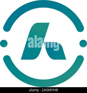Abstract initial A with circle logo designs A logo Stock Vector