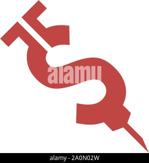 syringe logo and letter S modern logo designs Stock Vector