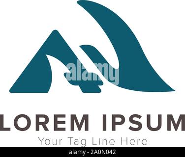 mountain and hand cross logo designs Stock Vector