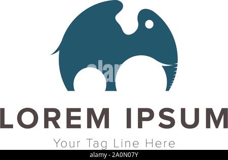 animal elephant simple and flat logo design Stock Vector