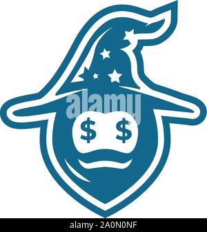 stars magic and face shaggy with logo design dollars abstract blue Stock Vector