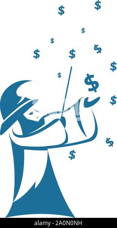 stars magic and face shaggy with logo design dollars abstract blue Stock Vector