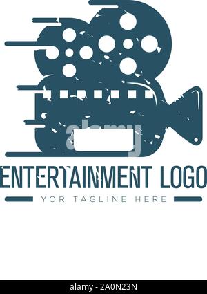 Entertainment video logo designs retro logo classic Stock Vector