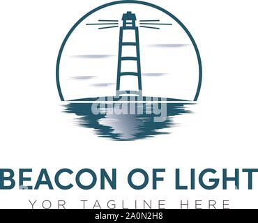 Beacon of light logo, coastal light house logo Stock Vector