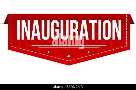 Inauguration banner design on white background, vector illustration Stock Vector