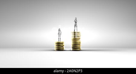 Gender Inequality for Salary Rights and Opportunities Stock Photo