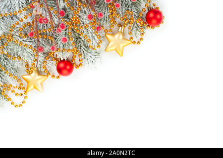 Christmas decoration isolated on white background. Merry Christmas card. Luxurious decor borders Stock Photo