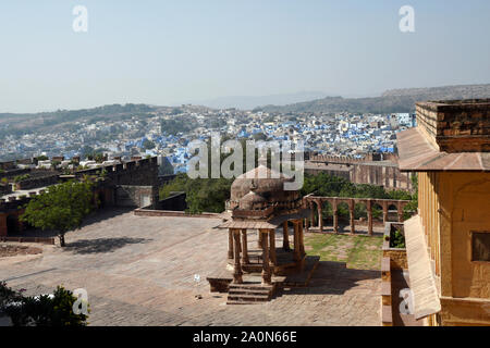 Blue city of Jodhpur from top hill of Meherangarh Fort Jodhpur, Rajasthan, India Stock Photo