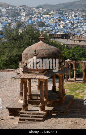 Blue city of Jodhpur from top hill of Meherangarh Fort, Rajasthan, India Stock Photo