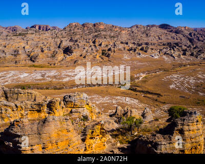 Scenic rock formations in Isalo National Park, Madagascar Stock Photo