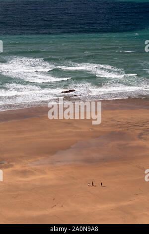Atlantic coastline of North Cornwall at Duckpool Stock Photo