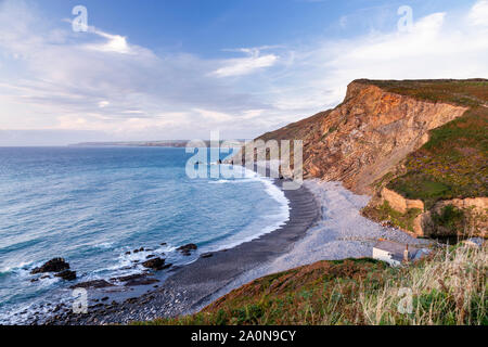 Atlantic coastline of North Cornwall at Duckpool Stock Photo