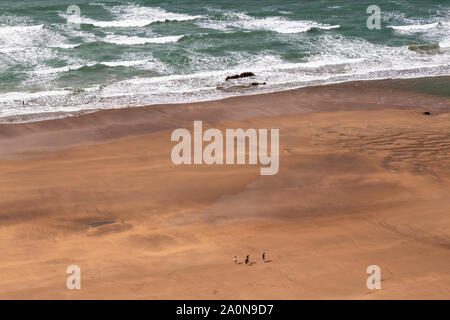 Atlantic coastline of North Cornwall at Duckpool Stock Photo