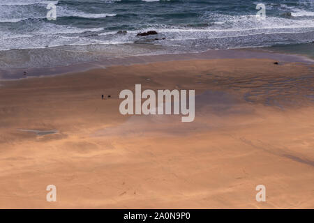 Atlantic coastline of North Cornwall at Duckpool Stock Photo