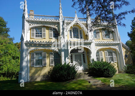 The wedding cake house, Maine, USA Stock Photo