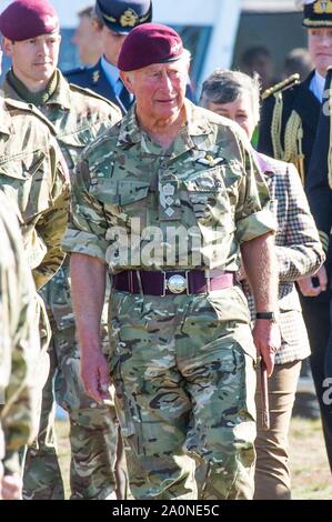 Ede, Netherlands. 21st Sep, 2019. Charles, The Prince of Wales at the Ginkelse Heide near Ede, on September 21, 2019, to attend the commemorations in The Netherlands marking the 75th anniversary of the Battle of Arnhem, Operation Market GardenCredit: Albert Nieboer/ Netherlands OUT/Point de Vue OUT |/dpa/Alamy Live News Stock Photo