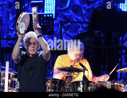 The Who  'Moving On!' tour 2019 with Roger Daltrey, and Keith Moon on drums perform on stage at the BB&T center in Sunrise, Florida on Friday, September 20, 2019. Photo By Gary I Rothstein/UPI Stock Photo