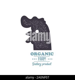Chicken, rooster, hen vintage silhouette animal vector Stock Vector