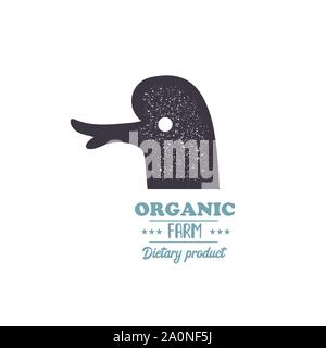 Duck, hen, bird vintage silhouette animal vector Stock Vector
